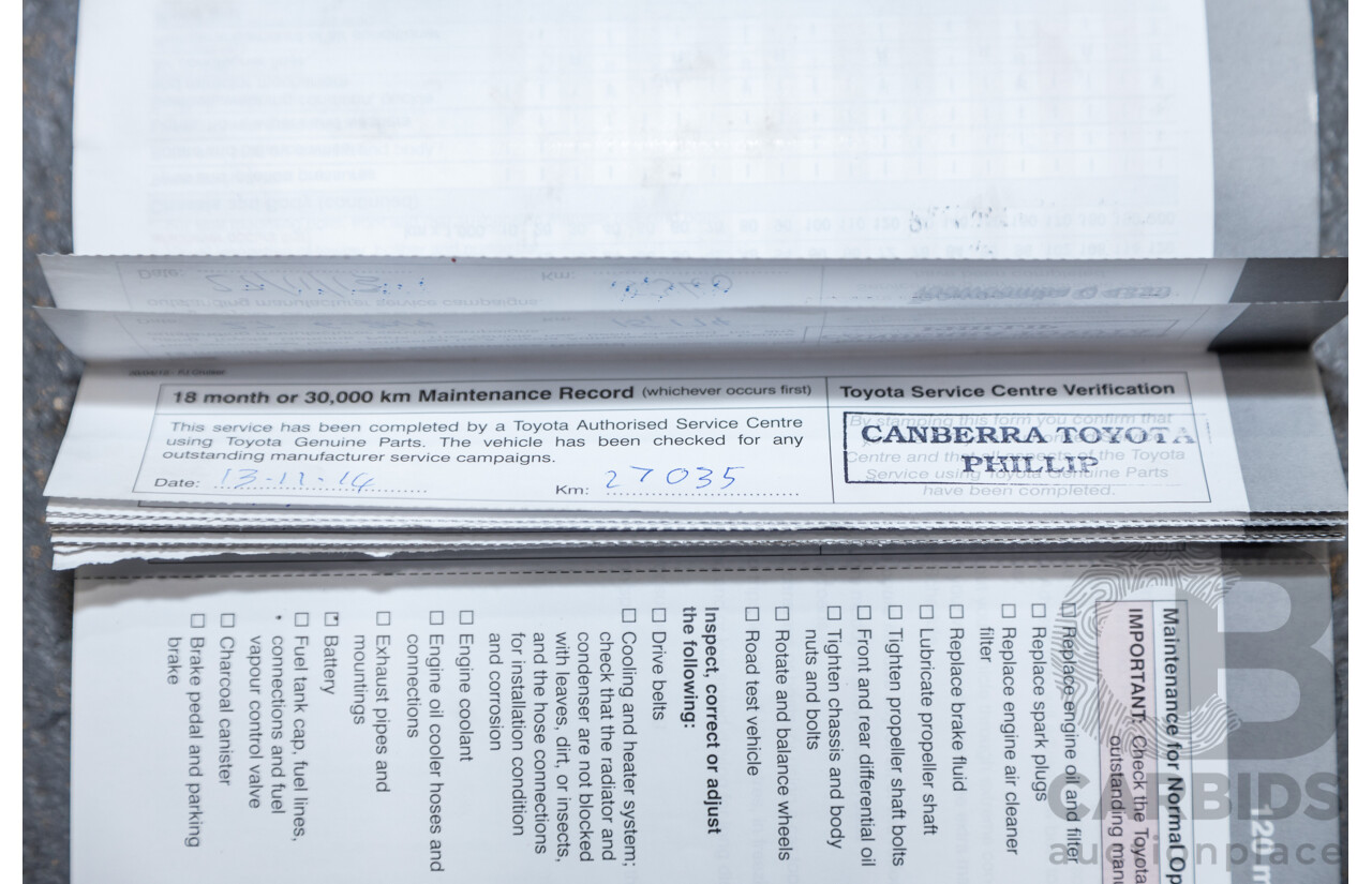 12/2012 Toyota Fj Cruiser (4x4) GSJ15R 4d Wagon Orange Clay V6 4.0L