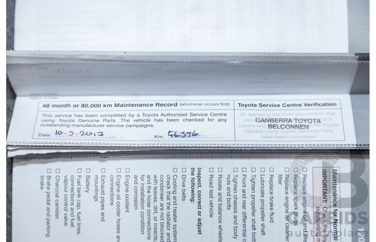 12/2012 Toyota Fj Cruiser (4x4) GSJ15R 4d Wagon Orange Clay V6 4.0L