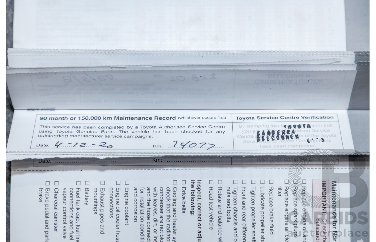 12/2012 Toyota Fj Cruiser (4x4) GSJ15R 4d Wagon Orange Clay V6 4.0L