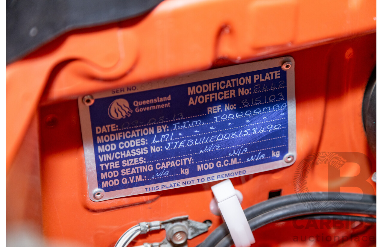 12/2012 Toyota Fj Cruiser (4x4) GSJ15R 4d Wagon Orange Clay V6 4.0L