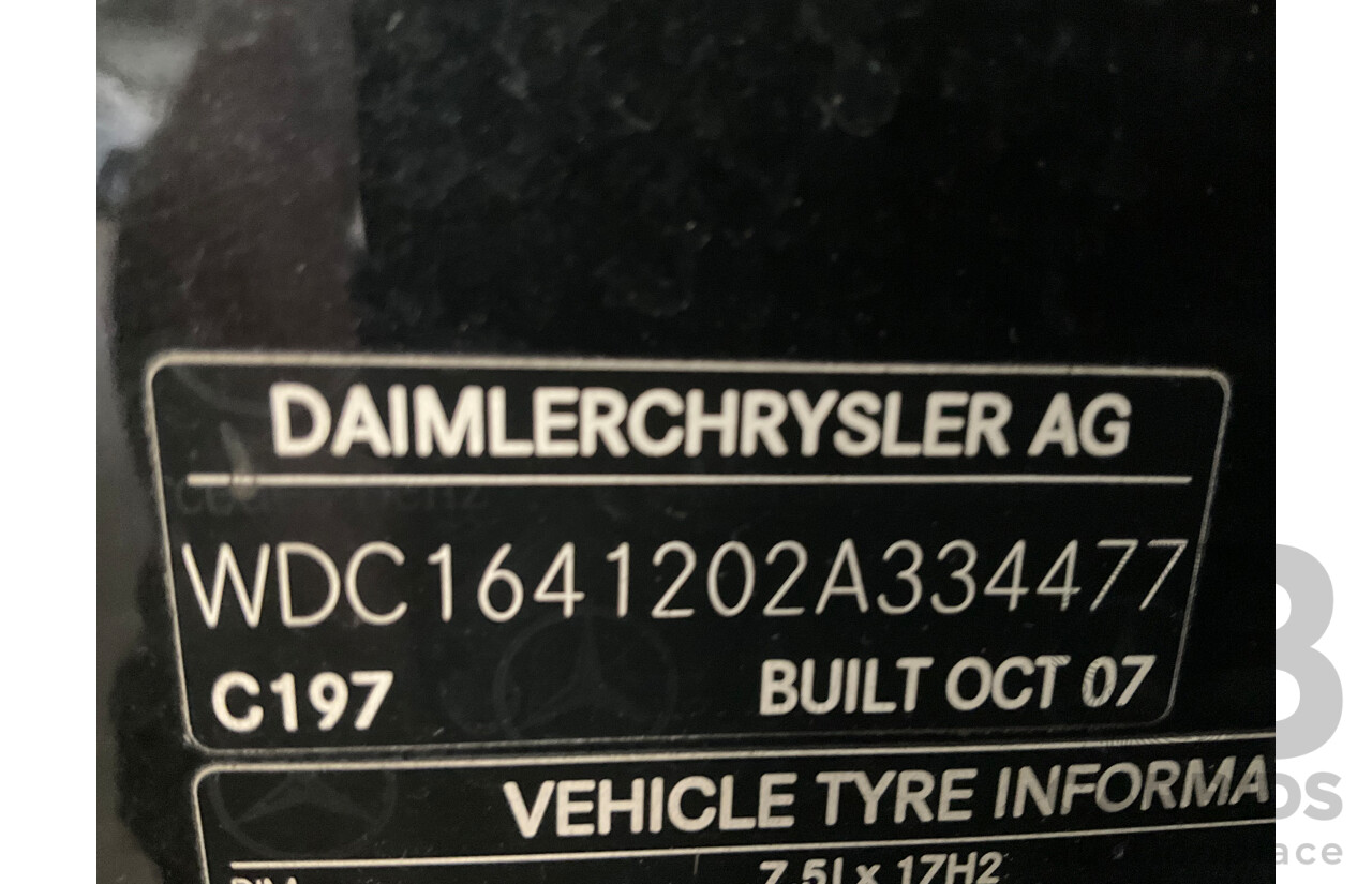 11/2007 Mercedes Benz ML280 CDI (4x4) W164 4d Wagon Black Turbo Diesel 3.0L