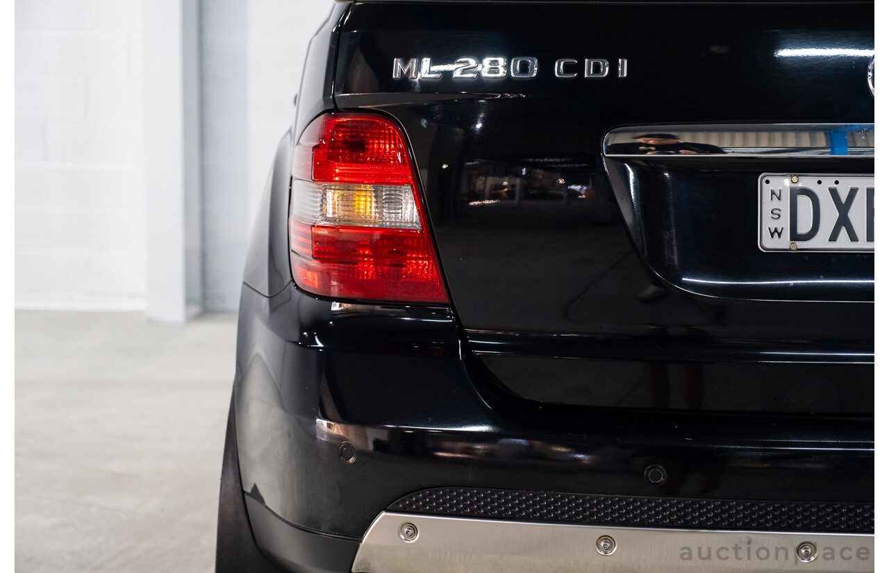 11/2007 Mercedes Benz ML280 CDI (4x4) W164 4d Wagon Black Turbo Diesel 3.0L