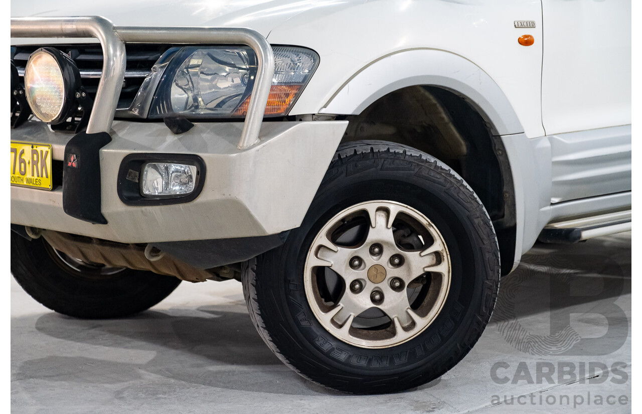 9/2002 Mitsubishi Pajero Exceed LWB (4x4) NM 4d Wagon White V6 3.5L - 7 Seater