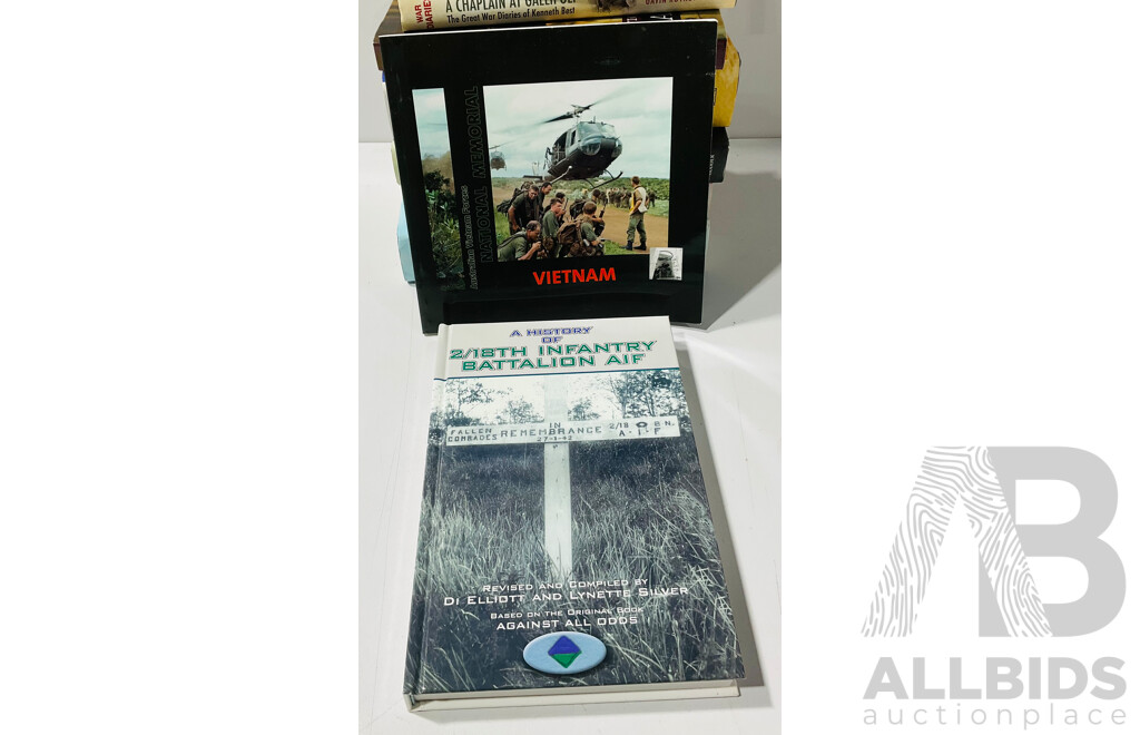 Large Collection Books Relating to Australia's Military Involvement Including Four Fitzsimmons Titles and More