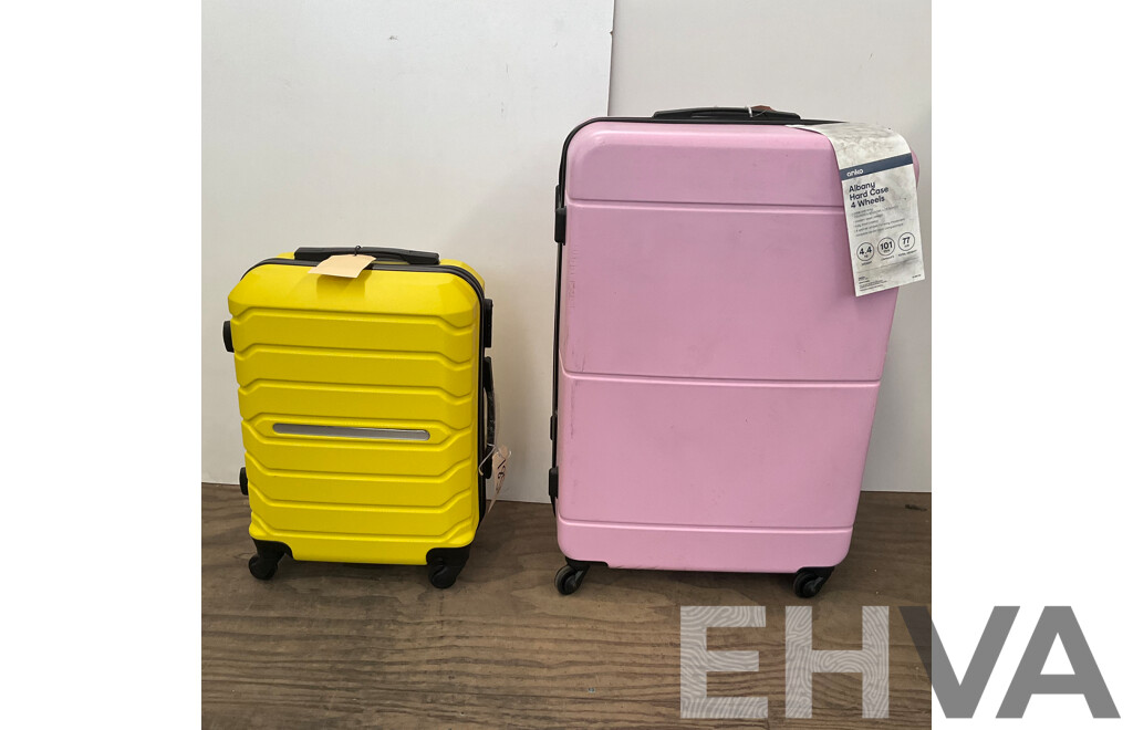 ANKO Pink Suitcase & Unbranded Yellow Suitcase  - Lot of 2
