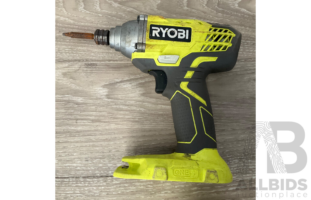 PASLODE Impalse Nailer & RYOBI R18ID1Impact Driver & AEG BS 18C Compact Drill Driver & Battery - Lot of 4