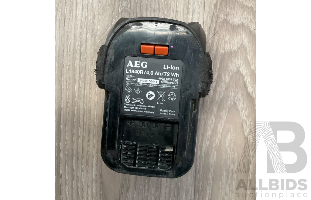 PASLODE Impalse Nailer & RYOBI R18ID1Impact Driver & AEG BS 18C Compact Drill Driver & Battery - Lot of 4