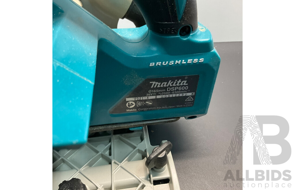 MAKITA DSP600 Cordless Brushless Plunge Cut Circular Saw - Skin Only & DC18SD Charger in Carry Case - ORP$ 845.00