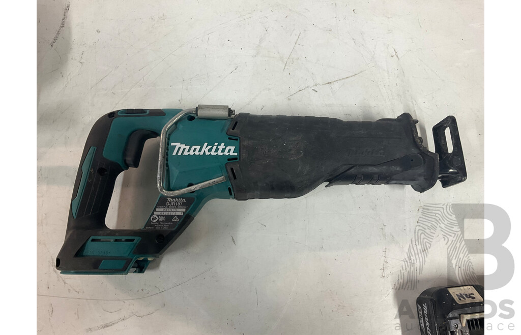 MAKITA Chuck Drill, 2x Angle Grinder, Recriprocating Saw, Jigsaw & 5x Batteries