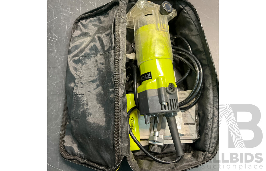 RYOBI RTR400 Trim Router & R18PD3 Hammer Drill with 2 X Batteries & 1x Charger