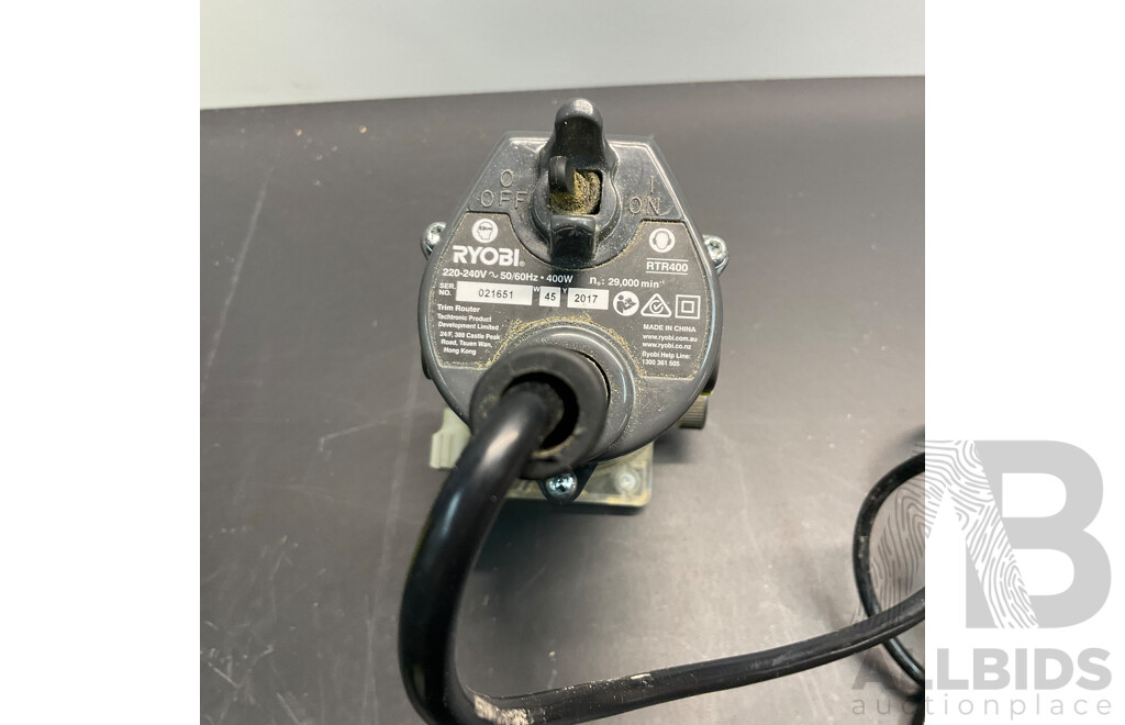 RYOBI RTR400 Trim Router & R18PD3 Hammer Drill with 2 X Batteries & 1x Charger