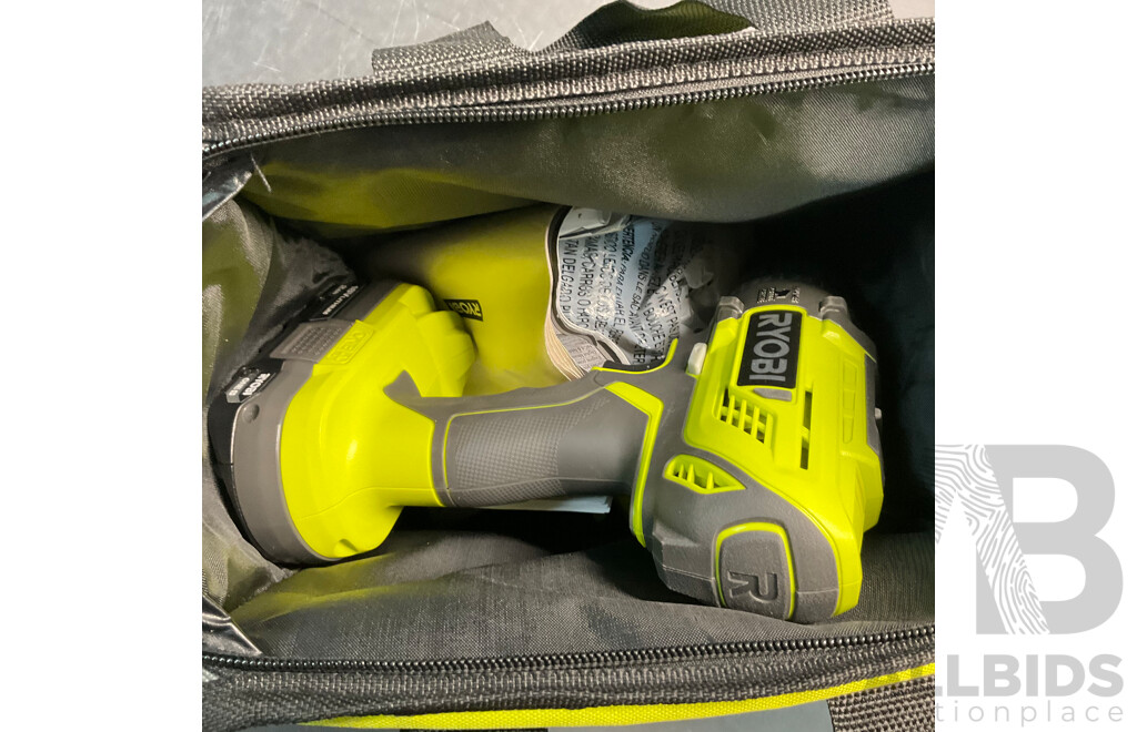 RYOBI RTR400 Trim Router & R18PD3 Hammer Drill with 2 X Batteries & 1x Charger