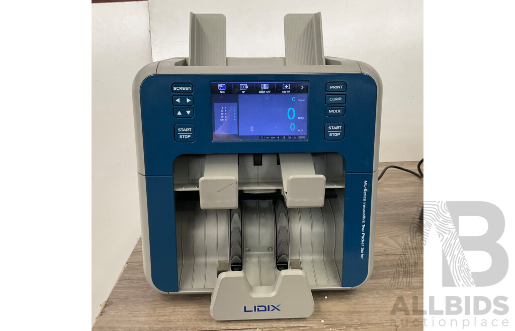 LIDIX ML-2V ML-2V Mixed Banknote Value Counter/Sorter Plus Counterfeit Detection - ORP$4,999.00