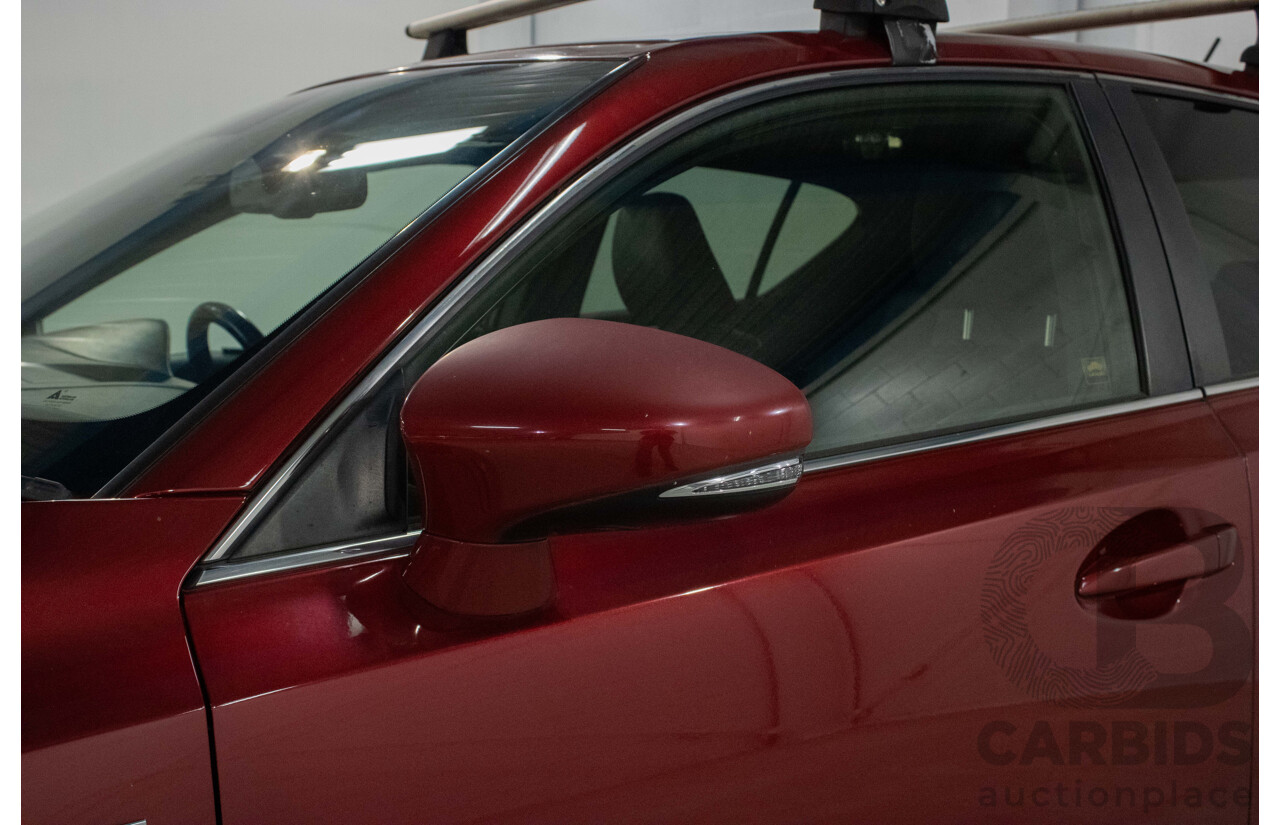 4/2012 Lexus CT200h Hybrid F-Sport ZWA10R 5d Hatchback Red 1.8L