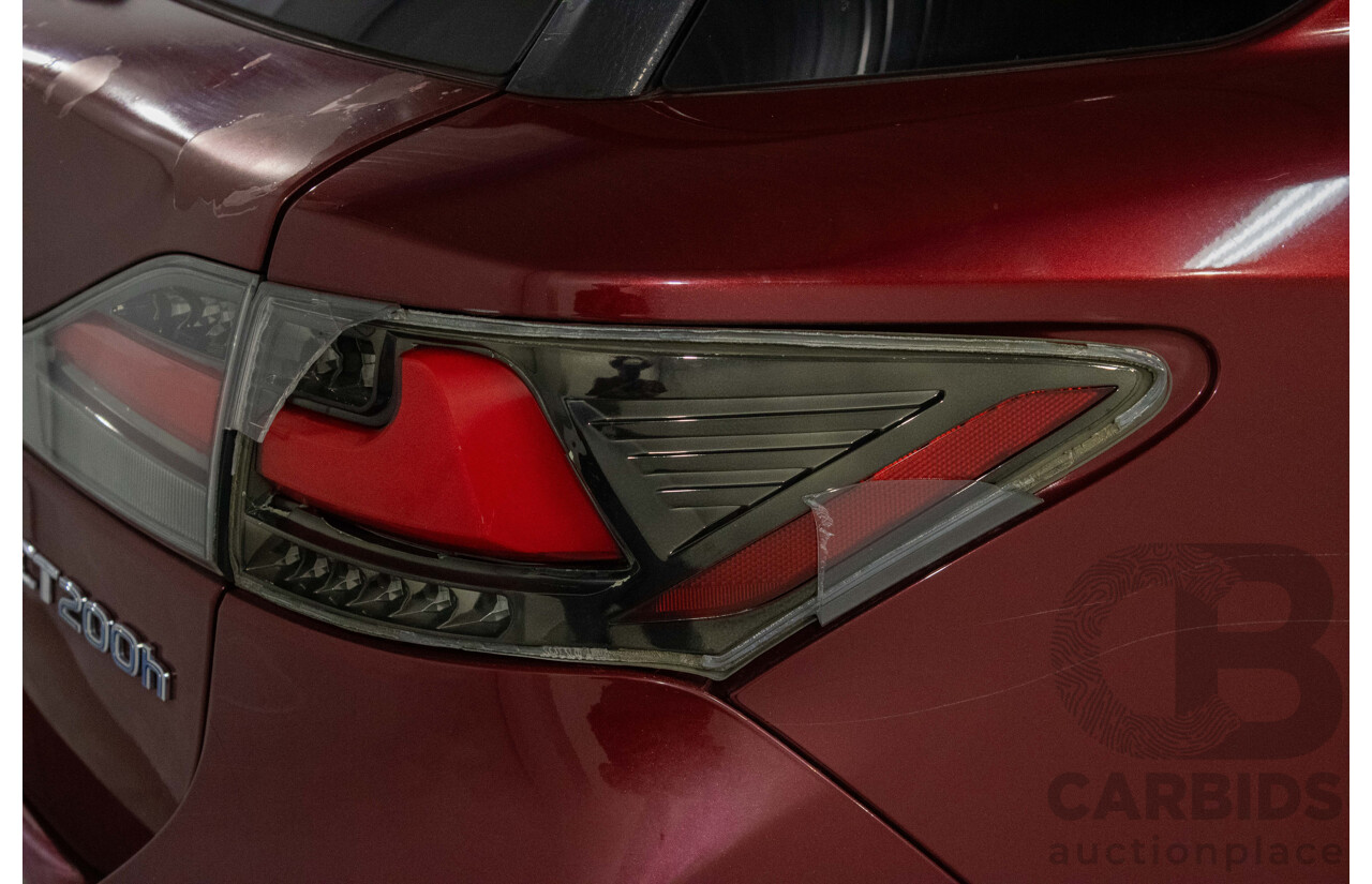 4/2012 Lexus CT200h Hybrid F-Sport ZWA10R 5d Hatchback Red 1.8L