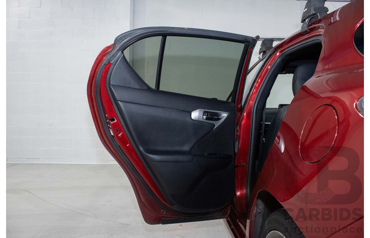 4/2012 Lexus CT200h Hybrid F-Sport ZWA10R 5d Hatchback Red 1.8L