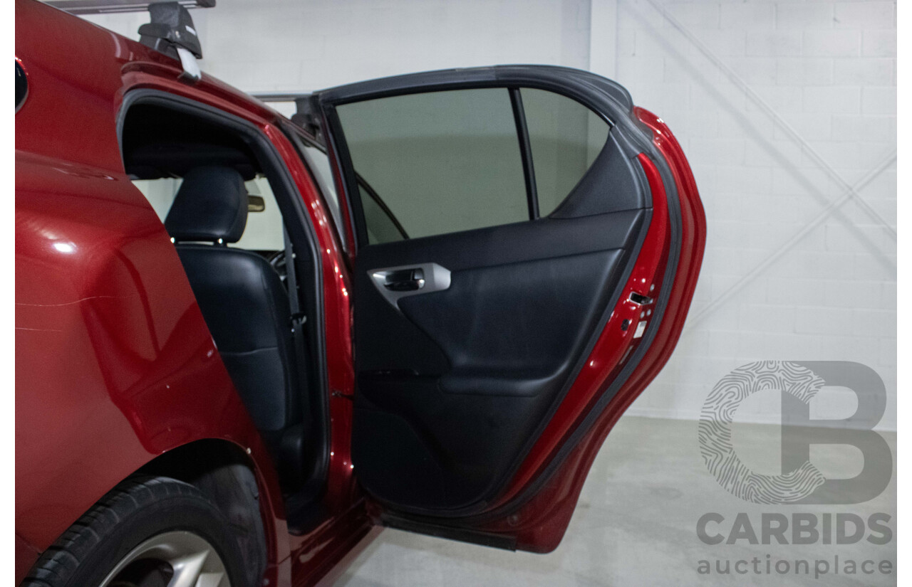 4/2012 Lexus CT200h Hybrid F-Sport ZWA10R 5d Hatchback Red 1.8L