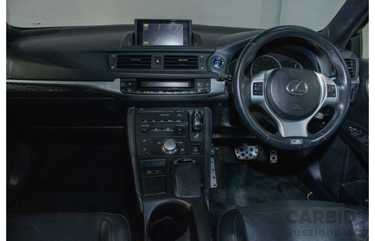 4/2012 Lexus CT200h Hybrid F-Sport ZWA10R 5d Hatchback Red 1.8L