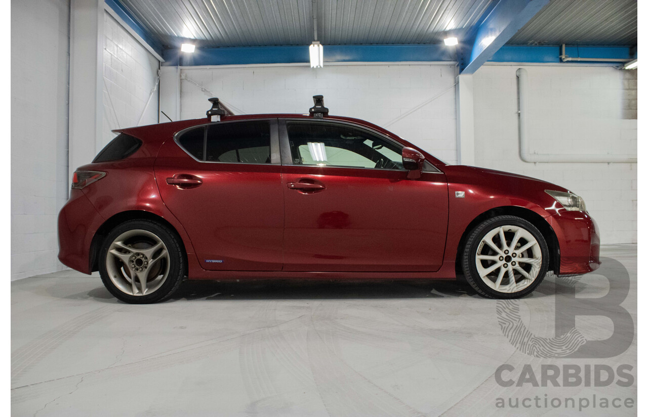 4/2012 Lexus CT200h Hybrid F-Sport ZWA10R 5d Hatchback Red 1.8L