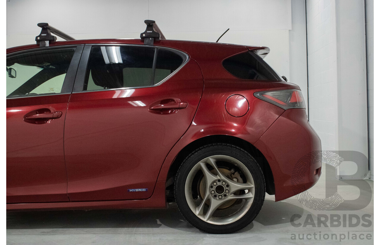 4/2012 Lexus CT200h Hybrid F-Sport ZWA10R 5d Hatchback Red 1.8L