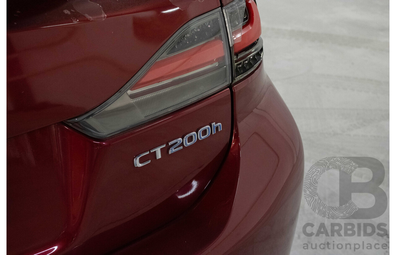 4/2012 Lexus CT200h Hybrid F-Sport ZWA10R 5d Hatchback Red 1.8L
