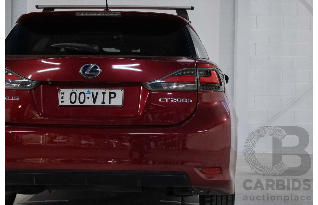 4/2012 Lexus CT200h Hybrid F-Sport ZWA10R 5d Hatchback Red 1.8L