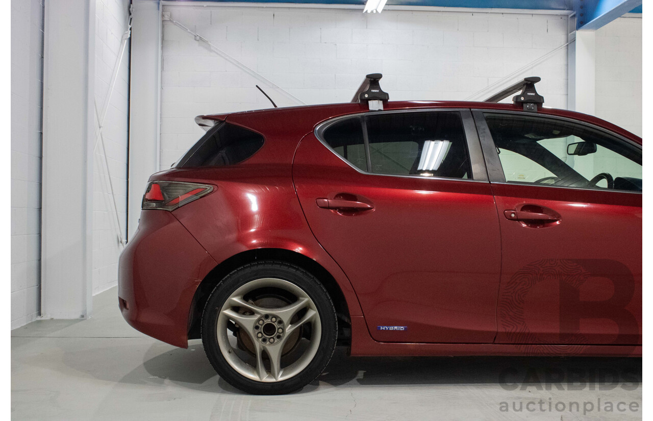 4/2012 Lexus CT200h Hybrid F-Sport ZWA10R 5d Hatchback Red 1.8L