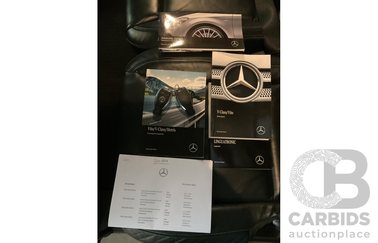 9/2018 Mercedes Benz V250d Avantgarde 447 4d Wagon Obsidian Black Metallic Turbo Diesel2.1L