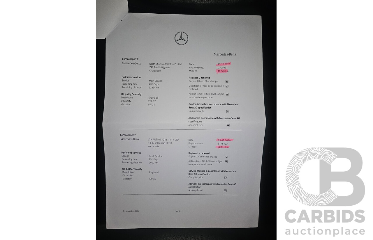 9/2018 Mercedes Benz V250d Avantgarde 447 4d Wagon Obsidian Black Metallic Turbo Diesel2.1L