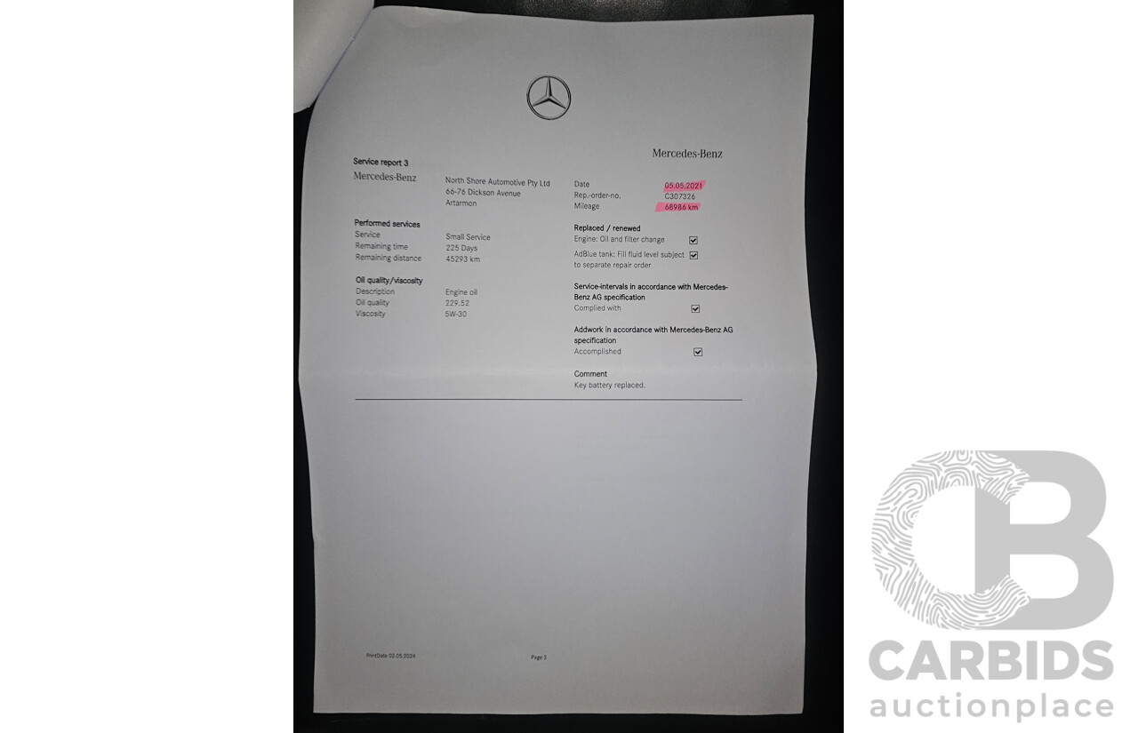 9/2018 Mercedes Benz V250d Avantgarde 447 4d Wagon Obsidian Black Metallic Turbo Diesel2.1L