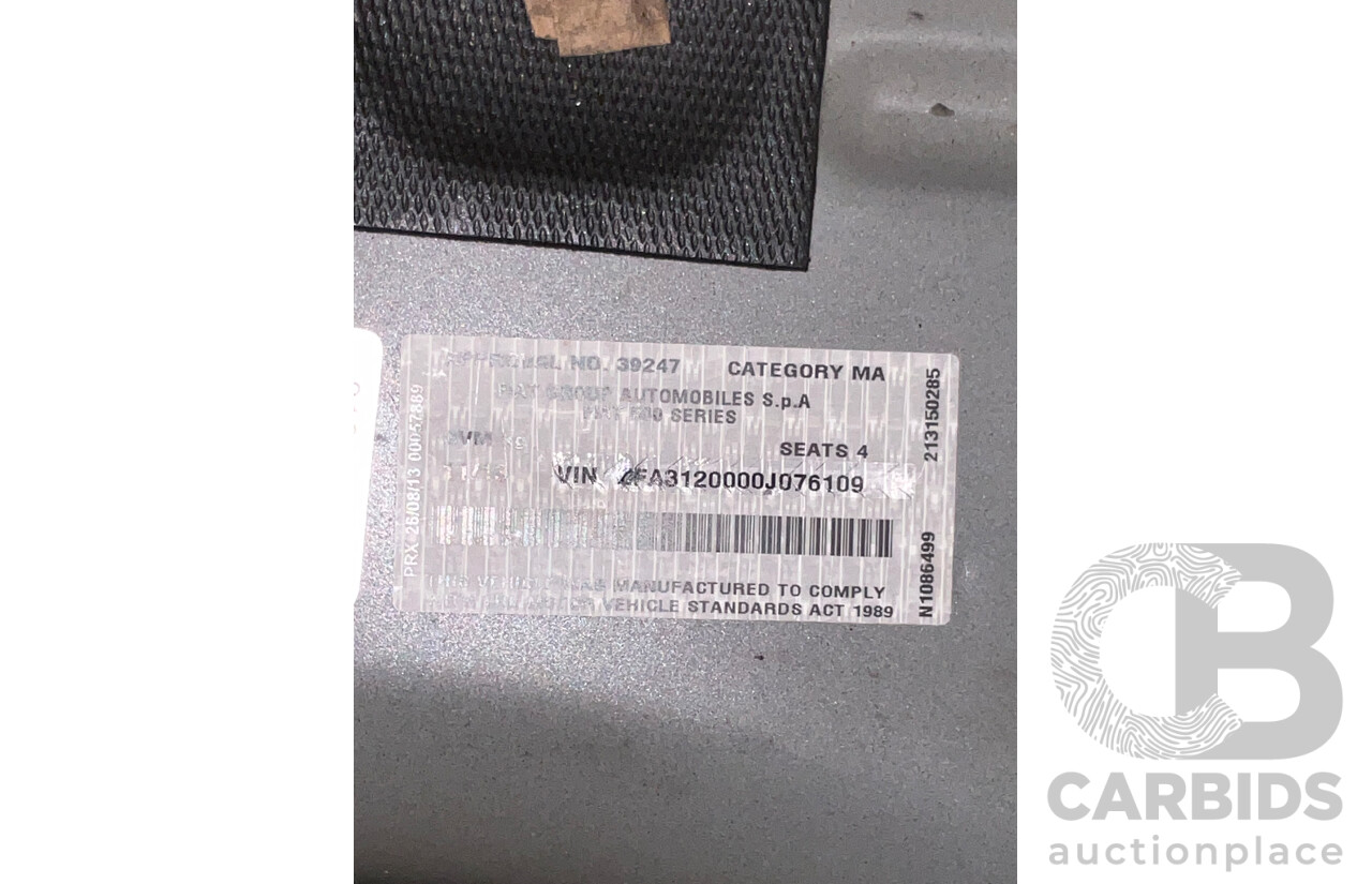 11/2013 Fiat 500 POP MY13 3d Hatchback Black 1.2L