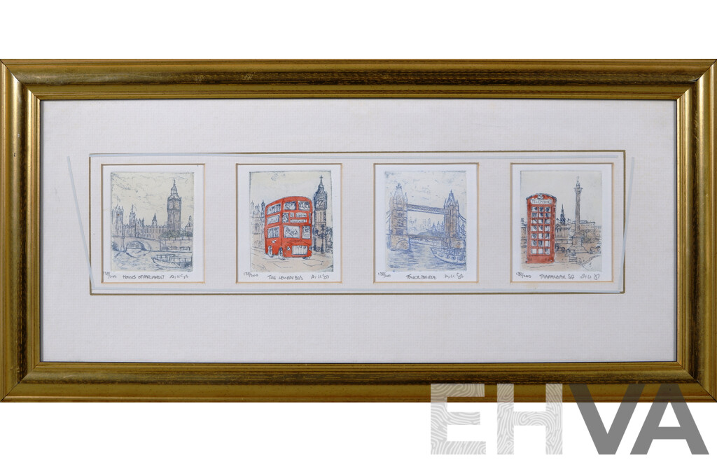 Dorothy Lloyd Griffiths (20th Century, British), London Landmarks 1982, Etching