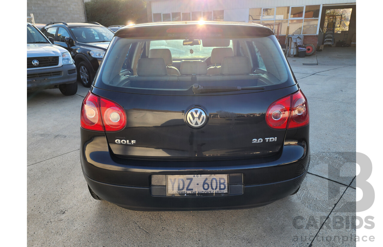 7/2005 Volkswagen Golf 2.0 TDI Comfortline 1K 5D HATCHBACK Black 2.0L