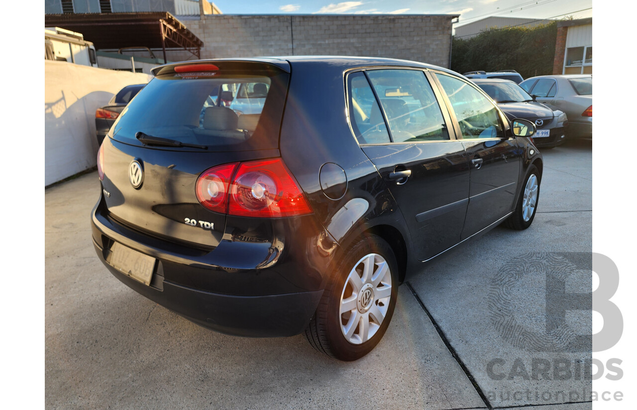 7/2005 Volkswagen Golf 2.0 TDI Comfortline 1K 5D HATCHBACK Black 2.0L