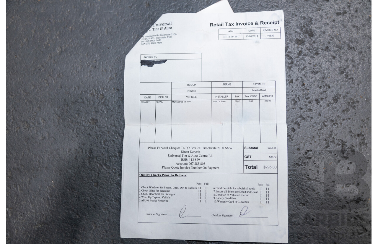 5/2009 Mercedes Benz ML350 (4x4) W164 09 UPGRADE 4d Wagon Calcite White V6 3.5L