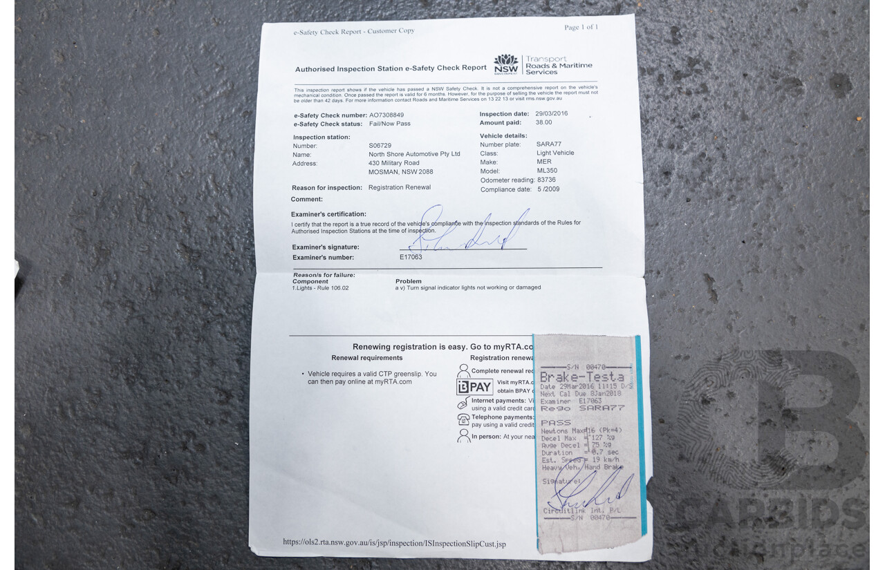 5/2009 Mercedes Benz ML350 (4x4) W164 09 UPGRADE 4d Wagon Calcite White V6 3.5L