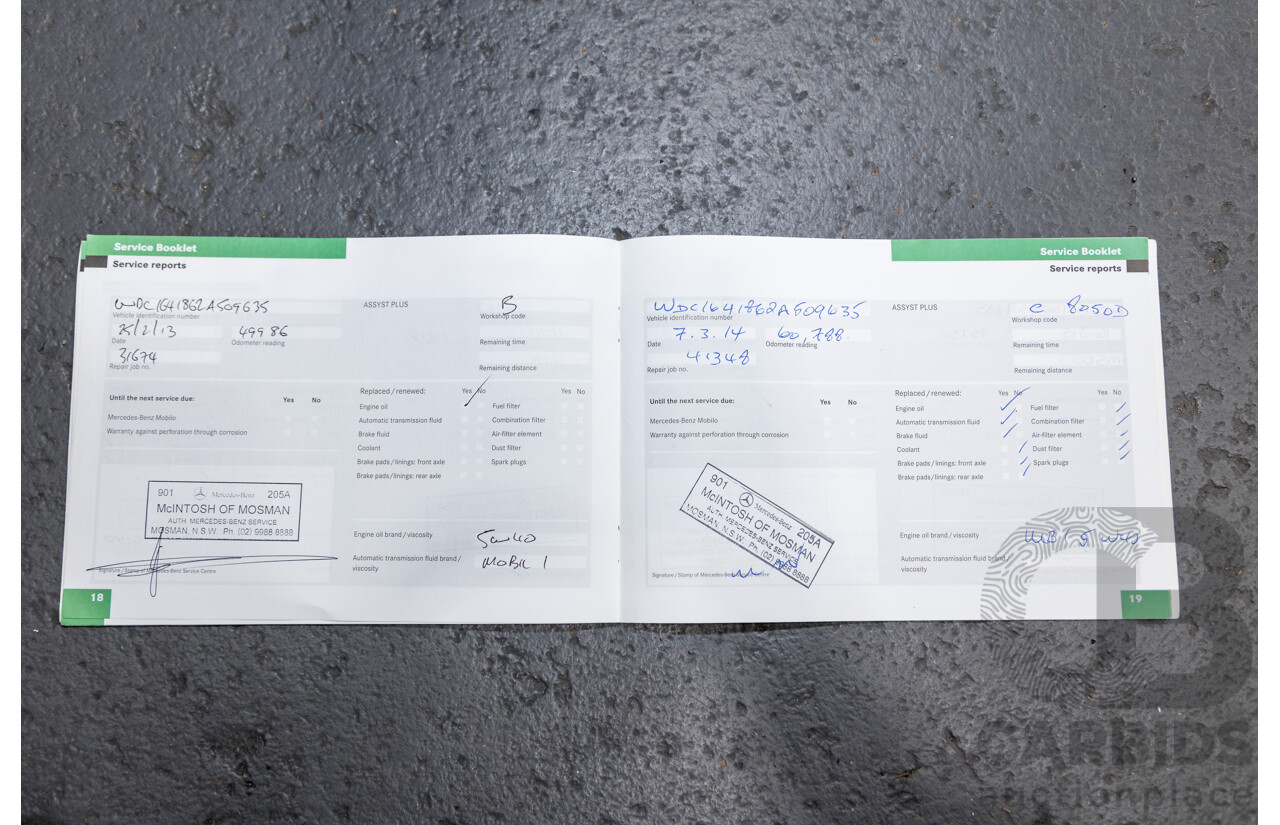 5/2009 Mercedes Benz ML350 (4x4) W164 09 UPGRADE 4d Wagon Calcite White V6 3.5L