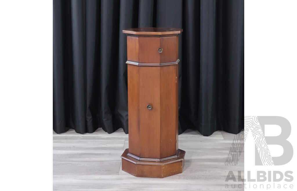 Octagonal Single Door & Drawer Pier Cabinet