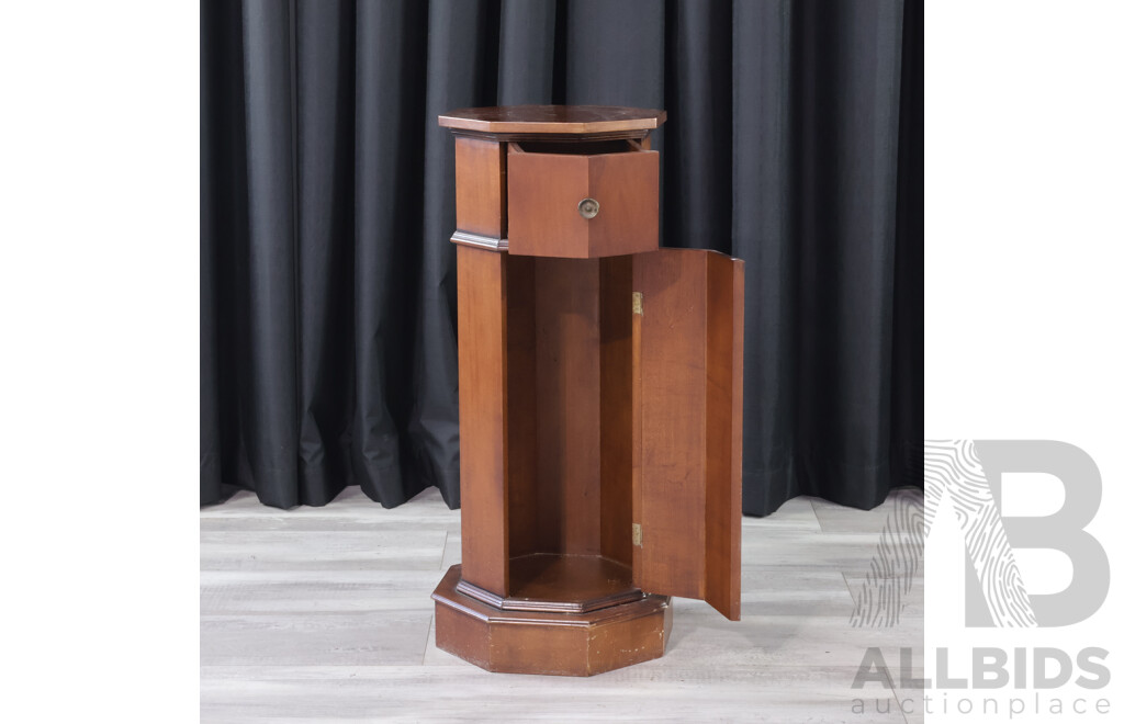 Octagonal Single Door & Drawer Pier Cabinet