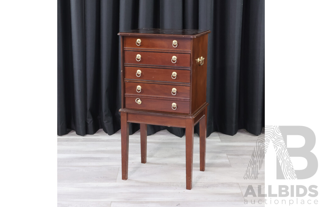 Reproduction Mahogany Elevated Cutlery Canteen