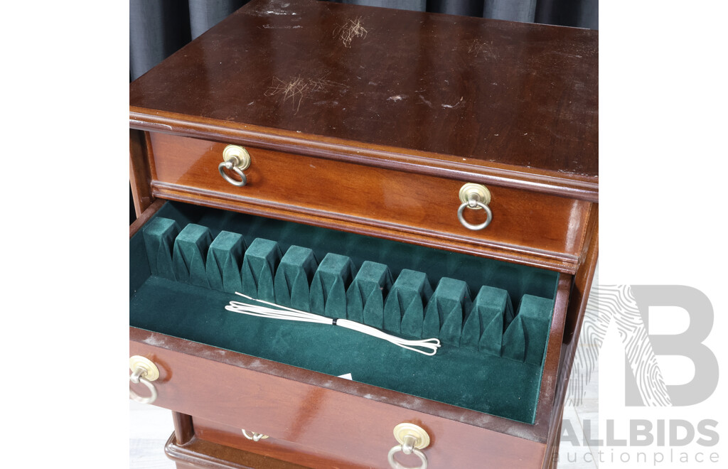 Reproduction Mahogany Elevated Cutlery Canteen