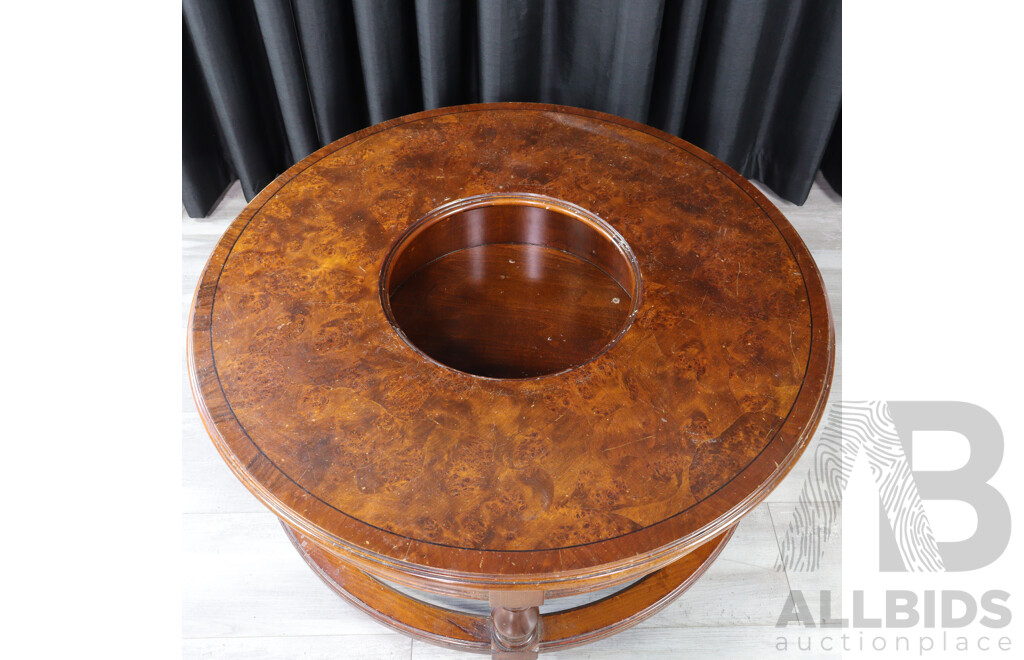 Round Burr Walnut Coffee Table