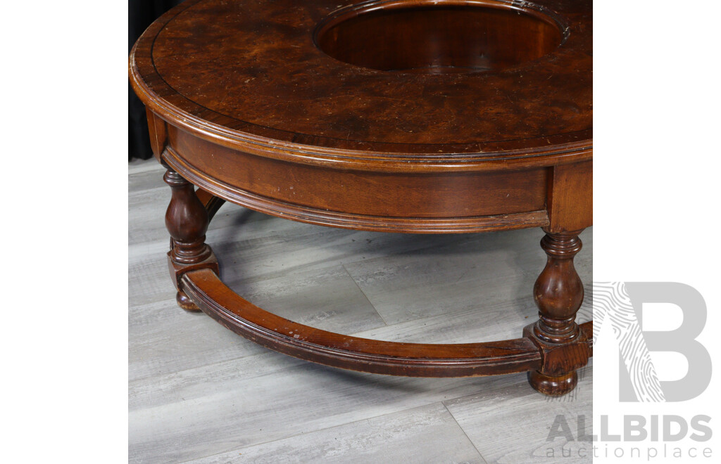 Round Burr Walnut Coffee Table