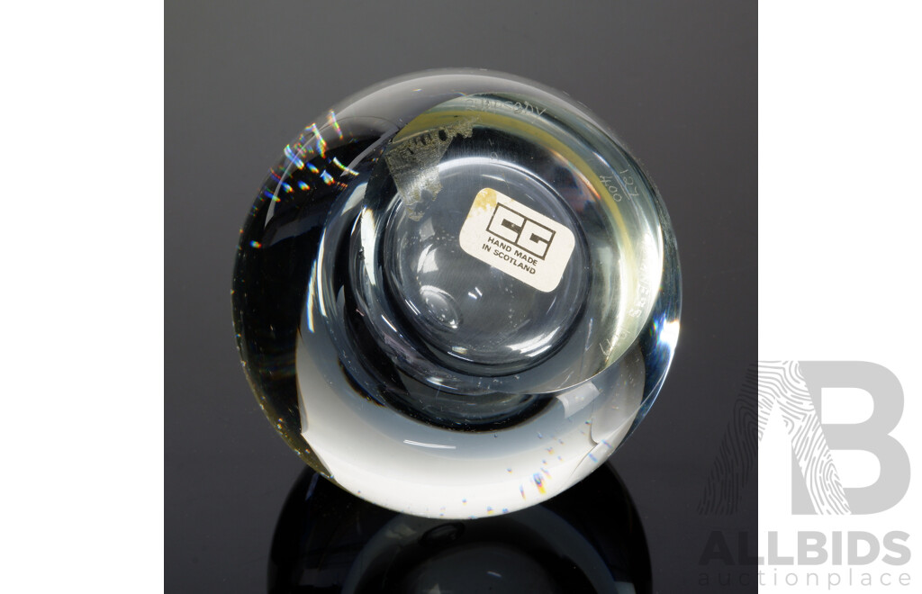 Vintage Limited Edition 127 of 400, Caithness Glass Paperweight, Rhapsody by Colin Terris in Original Box with Certificate of Authenticity