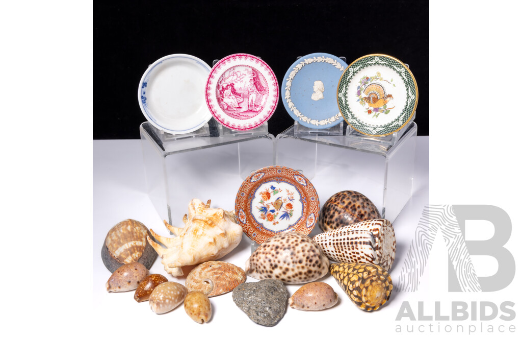 Gentlemans or Woman's Lot Including Sea Shells, Turned Wooden Apple and Pear, Waterford Crystal World Globe Paper Weight and More