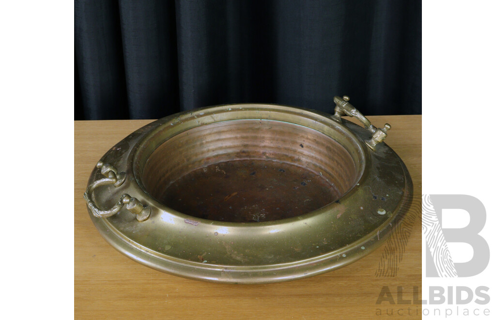Heavy Gauge Brass and Copper Brazier Pot