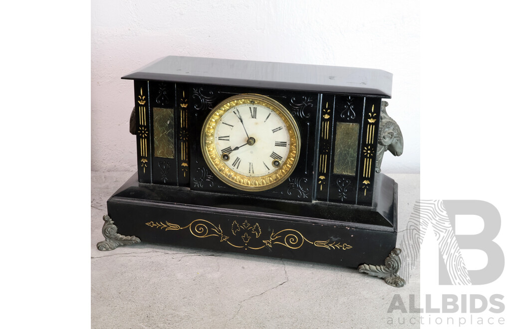 Victorian Slate Ansonia Mantle Clock