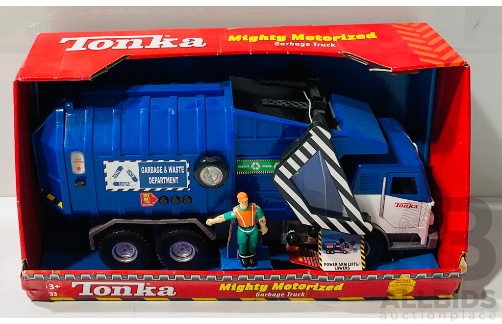 Retro Tonka Mighty Motorized GArbage Truck in Original Packaging
