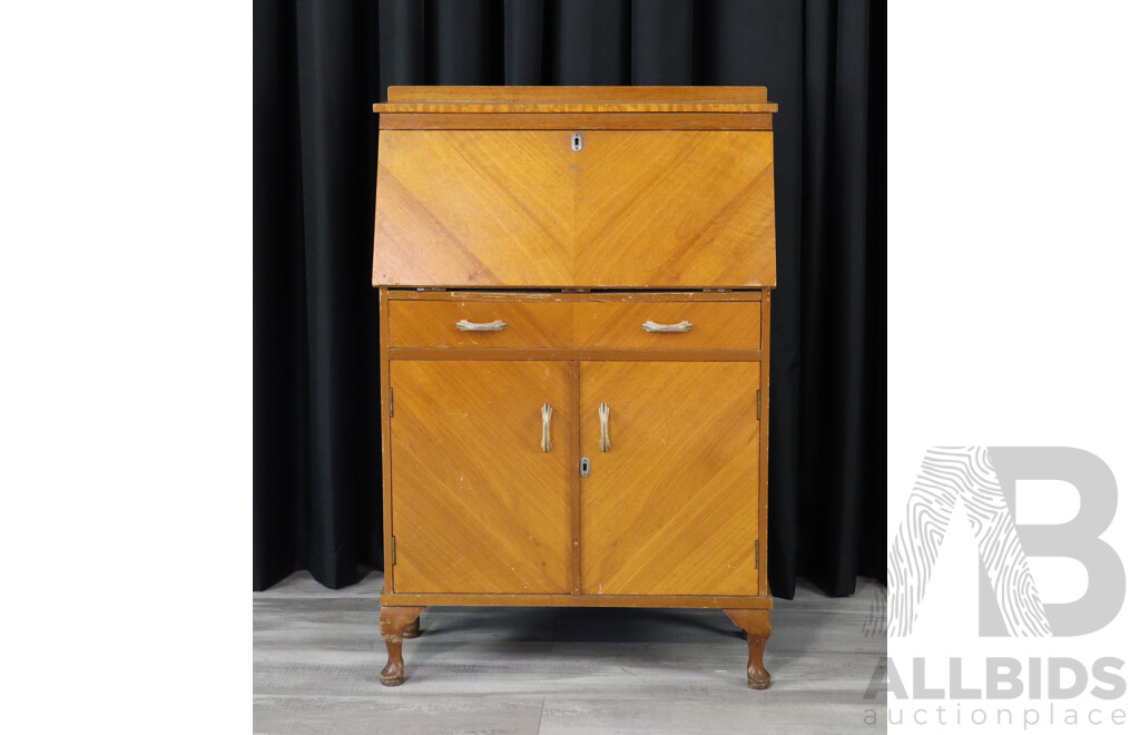 Art Deco Veneered Drop Front Bureau