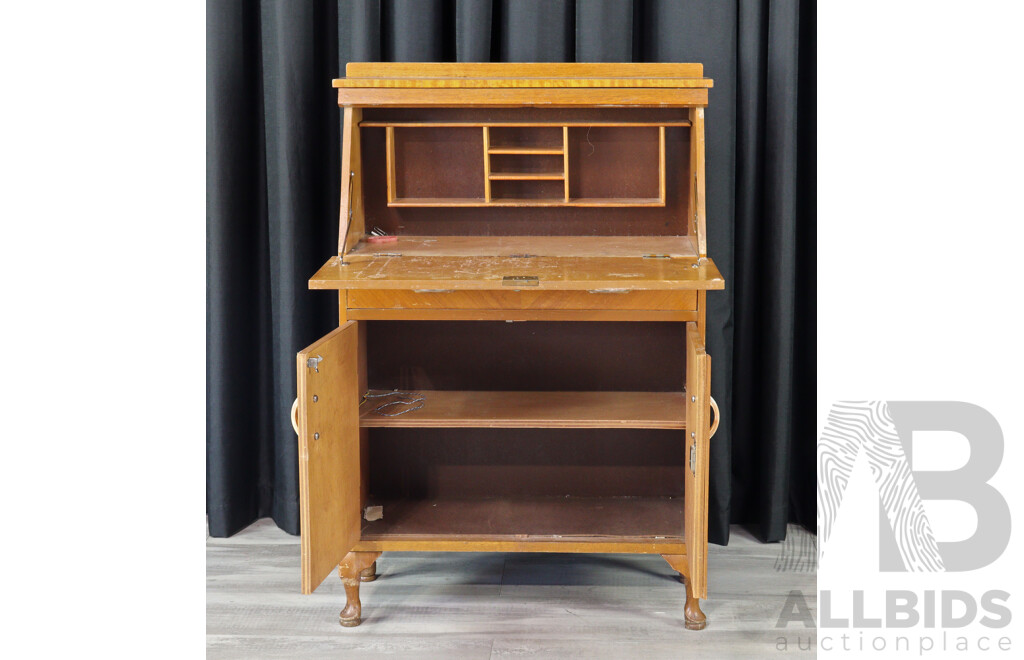Art Deco Veneered Drop Front Bureau